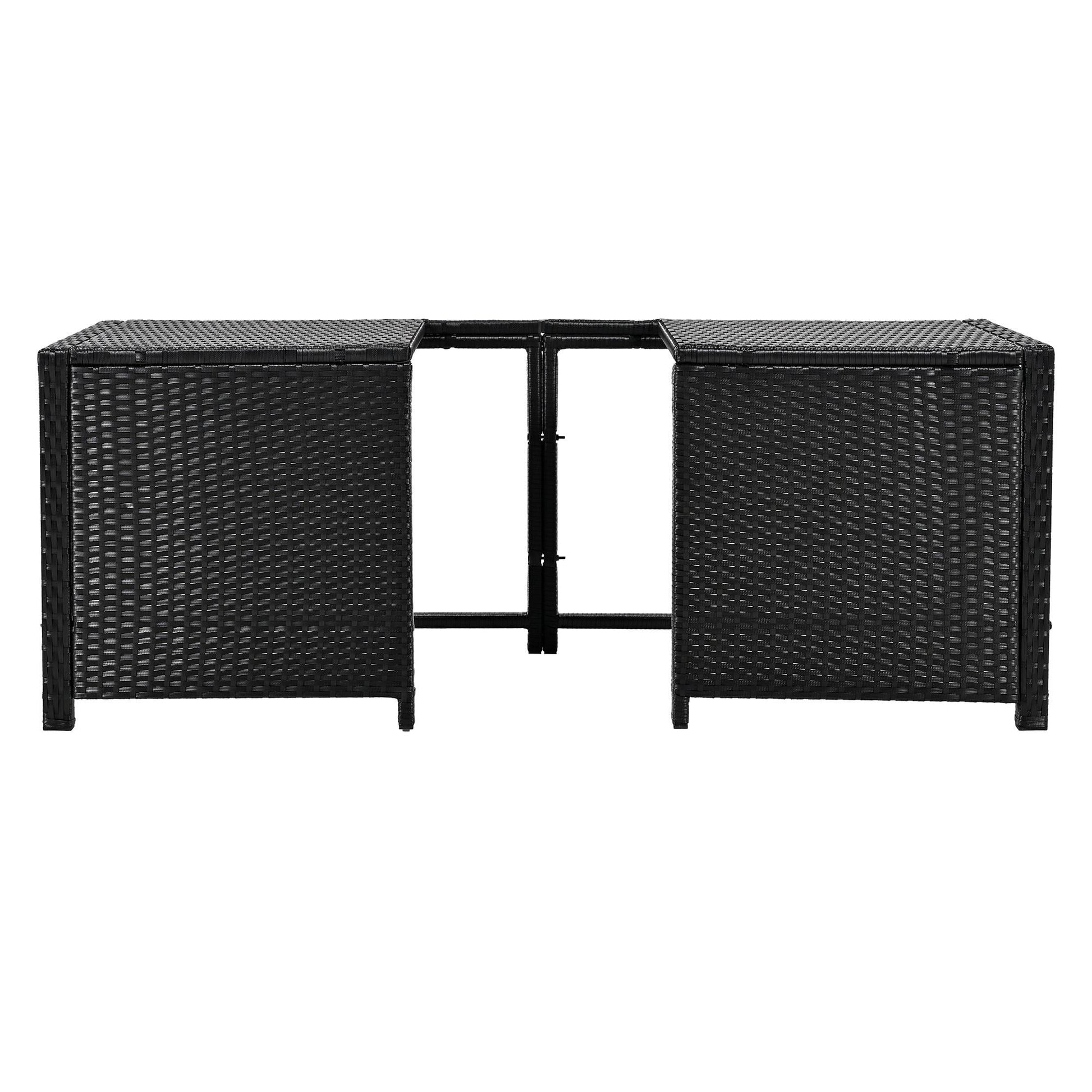 All-Weather Outdoor Spa Surround Furniture Set, Steel, and Rattan, Gray,131.18 Lb