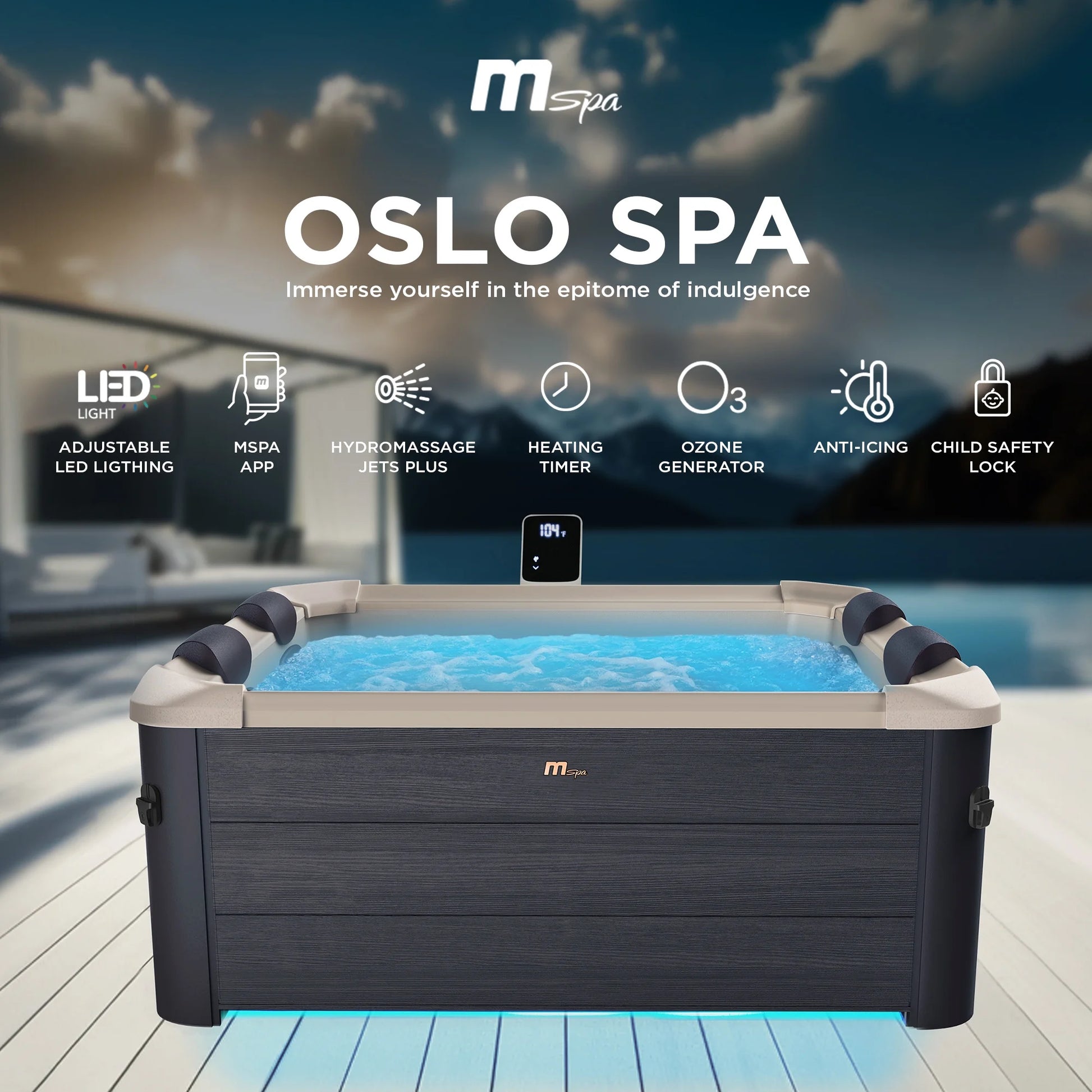 Bubble Spa W/Hard Outer, Soft Interior, & Energy Efficient Cover, Oslo