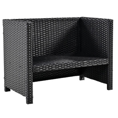 All-Weather Outdoor Spa Surround Furniture Set, Steel, and Rattan, Gray,131.18 Lb