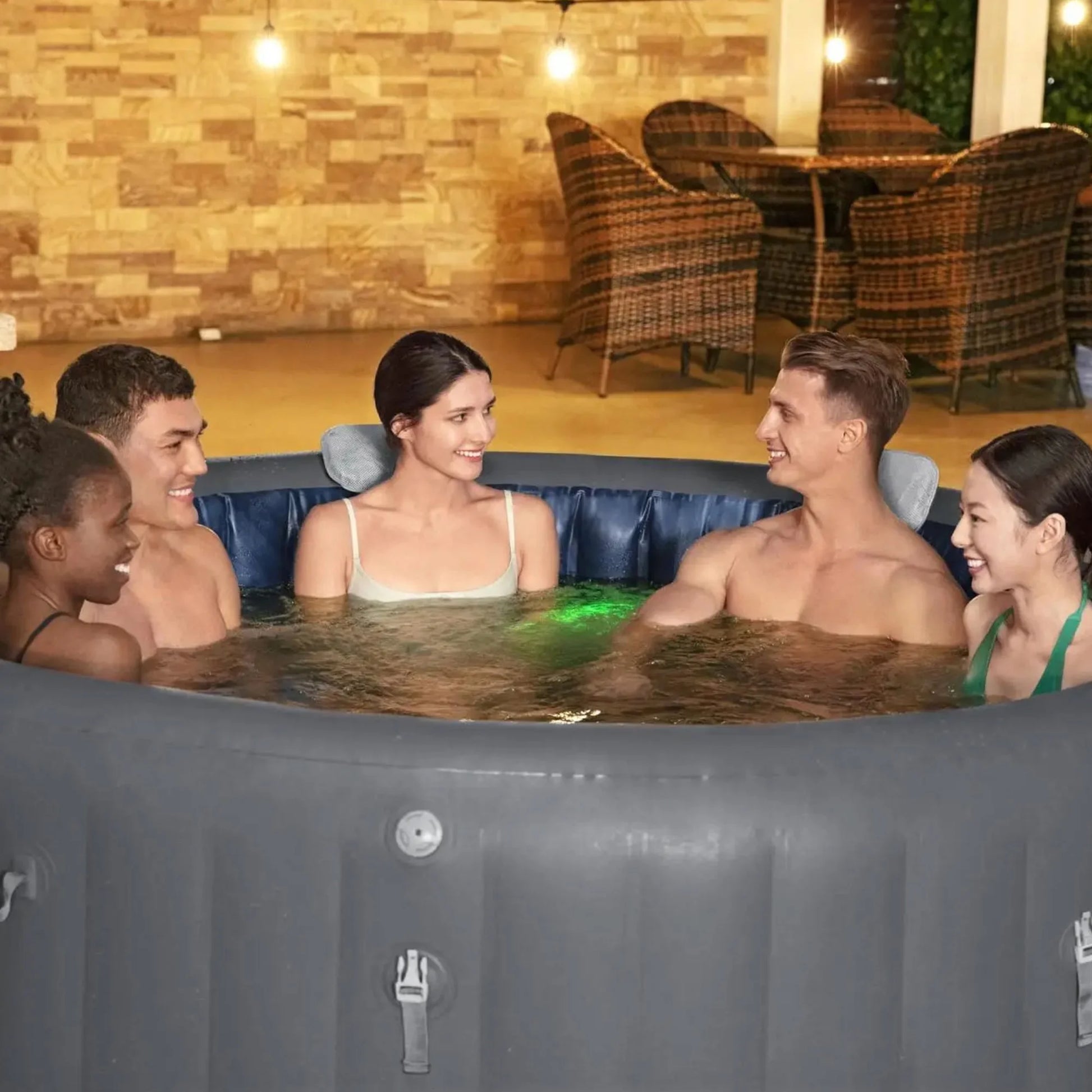 Saluspa Canopy with Santorini Inflatable Hot Tub W/ Pump #P09120