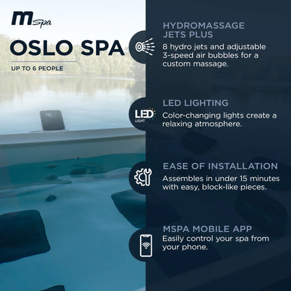 Bubble Spa W/Hard Outer, Soft Interior, & Energy Efficient Cover, Oslo