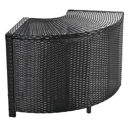 All-Weather Outdoor Spa Surround Furniture Set, Steel, and Rattan, Gray,131.18 Lb